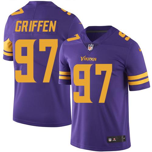 Nike Vikings #97 Everson Griffen Purple Men's Stitched NFL Limited Rush Jersey - Click Image to Close